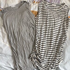 Rushed Maternity Tank tops - Striped and Solid Gray size M